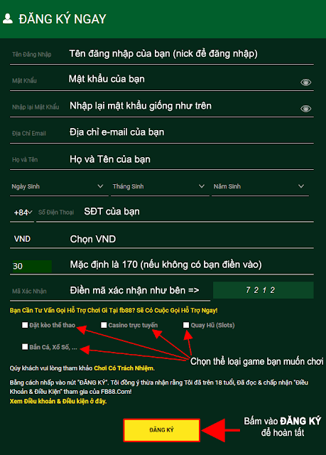 Các lưu ý khi đăng ký nhà cái SonClub